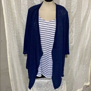 Navy blue cardigan with attached tank top